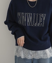 『WEB限定』ルーズフィットレースヘムロングTシャツ