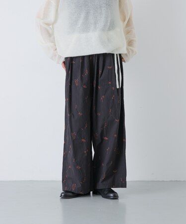ドローイング刺繍パンツ