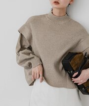 『一部WEB限定カラー』『洗濯可』ストレッチショルダータックセーター