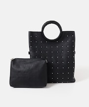 MILLELA FIRENZE レザースタッズサークルハンドルバッグ