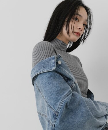 『一部WEB限定カラー』『洗濯可』抗ピルストレッチリブハイネックセーター