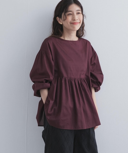コットンツイル2WAYギャザーブラウス 26AW