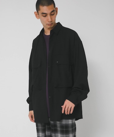 『UVカット／静電気防止／イージーケア』SMOOTH WOOLYLIKE LONG-SLEEVE SHIRTS