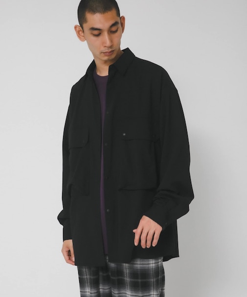 『UVカット／静電気防止／イージーケア』SMOOTH WOOLYLIKE LONG-SLEEVE SHIRTS