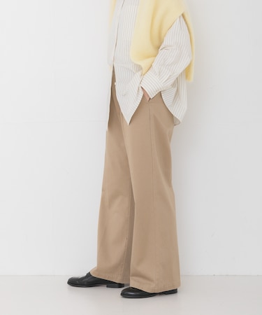 『3サイズ展開』コットンサテンストレートパンツ