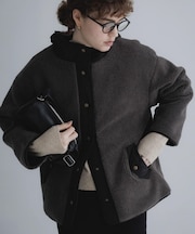 リバーシブルボア撥水ショートコート