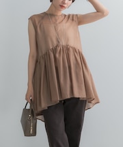 ELENDEEK　SHEER PEPLUM  BLOUSE
