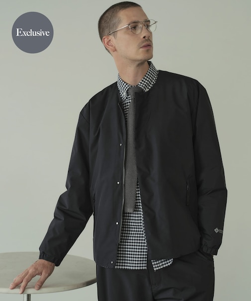 『別注』+phenix WINDSTOPPER by GORE-TEX LABS ノーカラーダウンジャケット