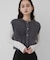 『洗濯可』ラメシャギーフロントボタンノースリーブニット
