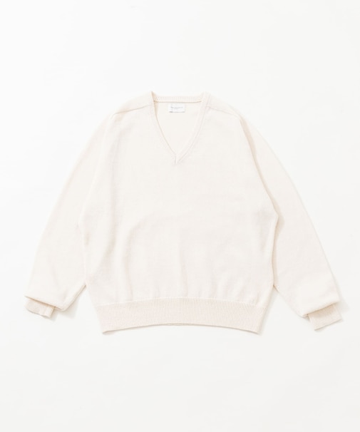 new basic　WASHI WOOL V-NECK KNIT