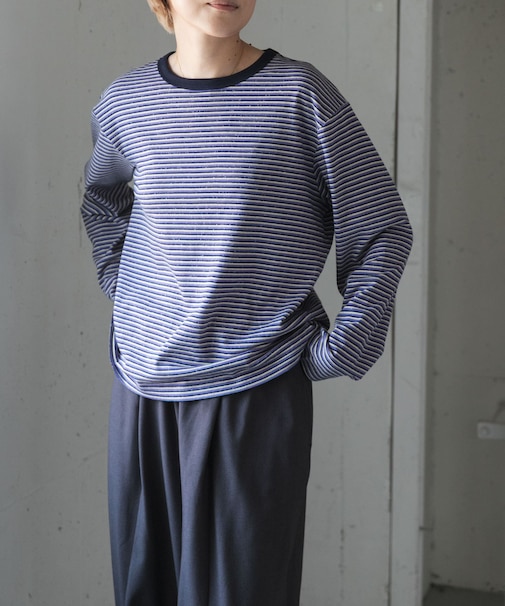 FORK&SPOON プレーティングボーダーロングスリーブTシャツ