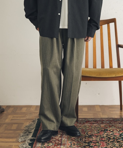ストレッチヘリンボーンテーパードパンツ