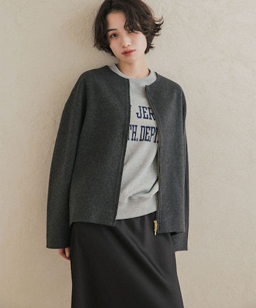 ウールリバーZIPノーカラーコート 26AW