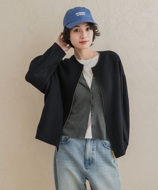 ウールリバーZIPノーカラーコート 26AW
