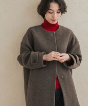 エアリーウールノーカラーミドルコート 26AW