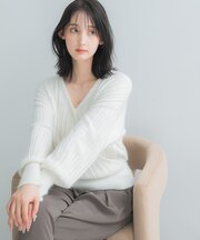 『一部WEB限定カラー』ランダムリブカシュクールニット