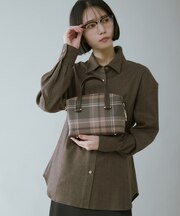 チェックミニボストンバッグ