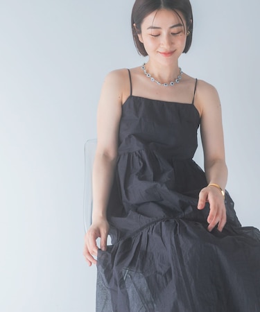 MARILYN MOON SHEER TIERED DRESS