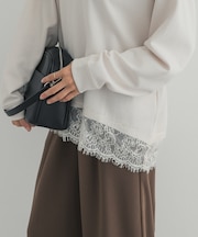 ダブルフェイス裾レースプルオーバー 26AW