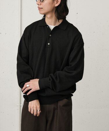 FORK&SPOON PROVORONE ニットポロプルオーバー