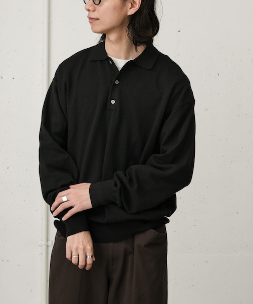 FORK&SPOON PROVORONE ニットポロプルオーバー
