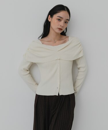 『洗濯可』オフショルリブセーター