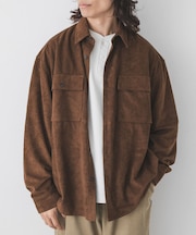 フェイクスウェードロングスリーブシャツ
