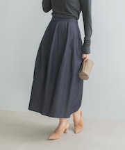 MARILYN MOON DENIM BARREL SKIRT