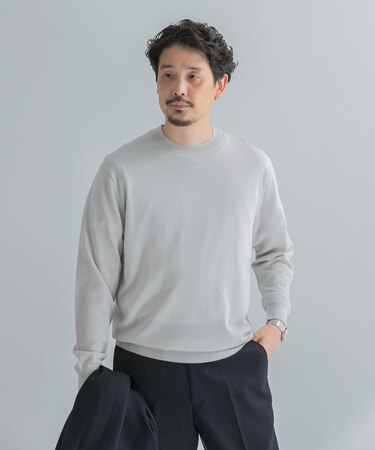 LIFE STYLE TAILOR マシンウォッシャブルハイゲージクルーニット