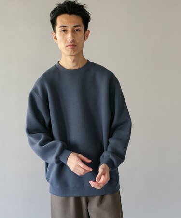 スラブダンボールクルーネックロングスリーブTシャツ