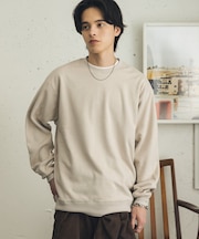 『WEB/一部店舗限定サイズ』フェイクスエードクルーネックスウェット