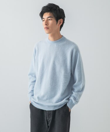 FUR WOOL CREW-NECK KNIT