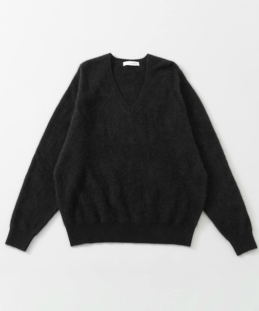 FUR WOOL V-NECK KNIT