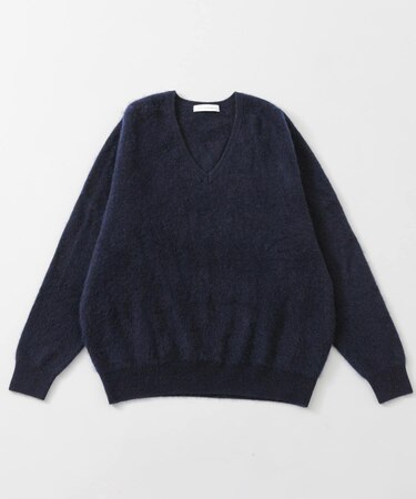 FUR WOOL V-NECK KNIT