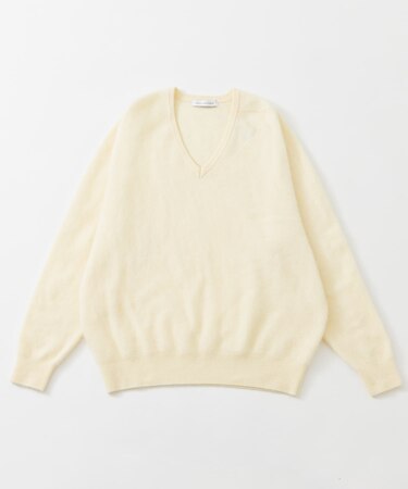 FUR WOOL V-NECK KNIT