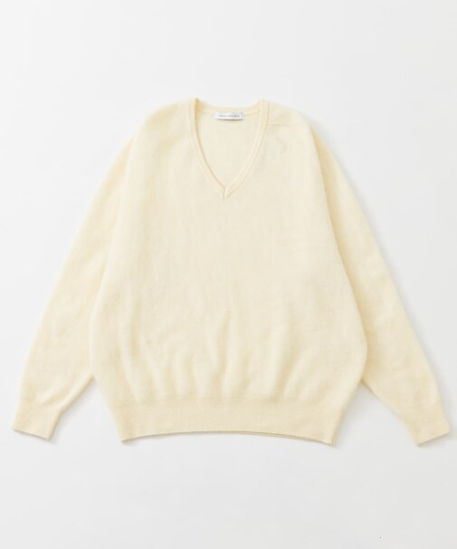 FUR WOOL V-NECK KNIT