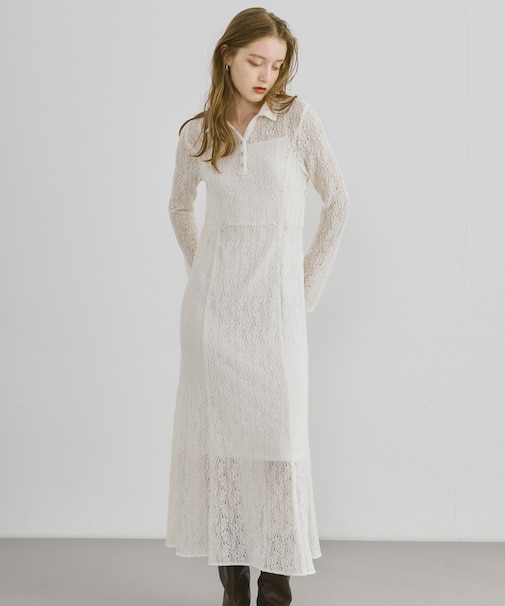 カットレースナローワンピース