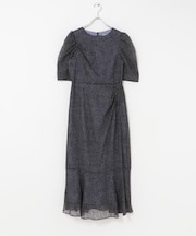 troisieme chaco カットジャガードドットプリントドレス