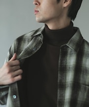 タートルネック カシミヤブレンドロングスリーブニット