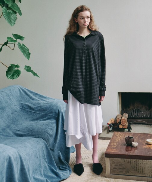 Teya Stripe Long Polo