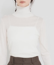 WOOL SILK TURTLENECK KNIT