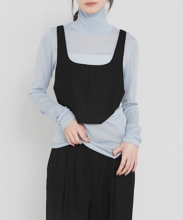 WOOL SILK TURTLENECK KNIT