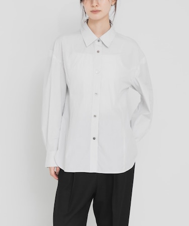 new basic FORM SLEEVE STRIPE SHIRT