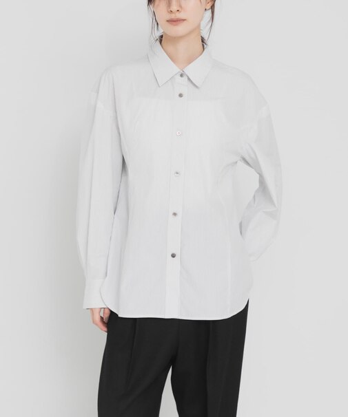 new basic FORM SLEEVE STRIPE SHIRT