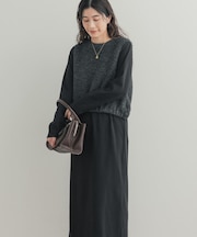 ベスト付きカットリブワンピース