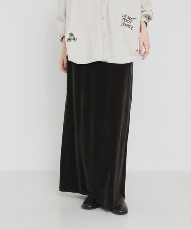 VELOUR NARROW SKIRT