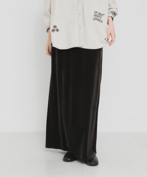 VELOUR NARROW SKIRT