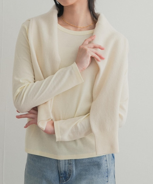 ハイツイストコットンロングスリーブTシャツ