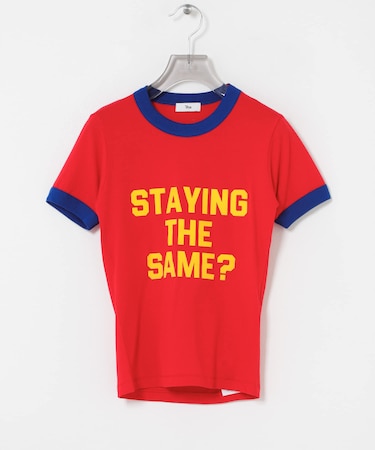 Teya　Flock Letter Ringer T-shirts