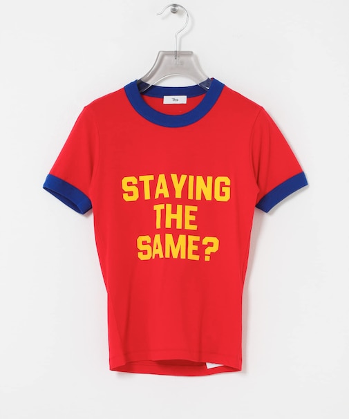 Teya　Flock Letter Ringer T-shirts